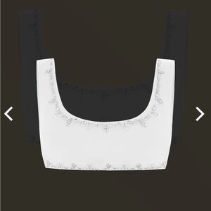 Oceanus White Beaded Aaliyah Bikini top medium